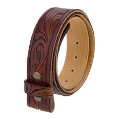 Vintage style, genuine full grain cowhide Leather strap. There are snap closures on the end so you can put a buckle of your choice on to it. Size: L.  Color: Brown.  Gender: female.  Age Group: adult. Round Sunglasses Vintage, Belt Style, Genuine Leather Belt, Leather Tooling, Belt Size, Belt Buckle, Full Grain Leather, Cloth Bags, Cowhide Leather