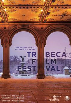 an advertisement for the festival with columns and arches