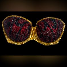 Welcome, Gorgeous Sparkly Crystal Rhinestone Bra! Made To Last Permanent Design Can Be Worn Many Times With All Different Outfits For Dancers Or Costumes! Looks Fab Underneath A Sheer Top Or Dress! Colours;Siam Red Gold Jet Black Design;Swirls To Make Colour Changes;Add To Bundle Style; Standard Padded Cups If You Would Like Extra Padding Or Natural Boost (No Padding) Or Don’t See Your Size Available Please Add To Bundle To Discuss Comment Or Send A Message After Purchase! Comes In Black Bra Col Burlesque Bra, Rhinestone Bra, Tattoos For Black Skin, Black Bra, Different Outfits, Make Color, Bra Top, Strapless Bra, Stage Outfits