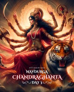 the poster for navrdra chakrahanta day 3, which features a tiger and