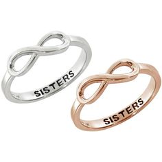 Eternally Haute Sterling Silver Sisters Sentiment Infinity Ring Bestie Rings, Rings Infinity, Bff Rings, Infinity Rings, Best Friend Rings, Sister Rings, Bff Jewelry, Rose Gold Engagement Ring Vintage, Silver Sisters