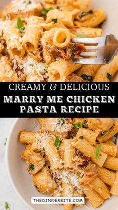 creamy and delicious mary me chicken pasta recipe with parmesan cheese on the side