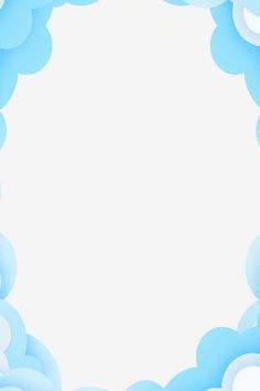 a white and blue background with clouds in the shape of a circle on top of it