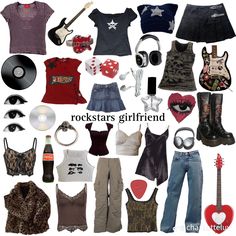 Rockstar Grunge Aesthetic Outfits, Rockstar Girlfriend Fall Outfit, Kesha Aesthetic Outfits, Rockstar Gf Outfit School, Outfit Inspo Rockstar Gf, Band Concert Outfit School, Rock Astethics Outfit, Rockstars Gf Outfit Ideas, Rock Band Aesthetic Outfit