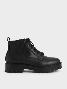 Lace-Up Chunky Ankle Boots, Black, hi-res Lace Up Boots Outfit Men, Black Lace Up Boots Outfit, Lace Up Boots Outfit, Lace Up Boot Outfit, Black Lace Boots, Slouchy Hobo Bag, Boots Outfit Men, Chunky Ankle Boots, Black Lace Up Boots