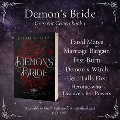 the demon's bride book cover is shown