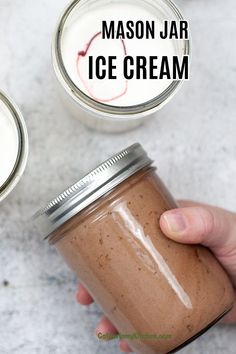 mason jar ice cream recipe with text overlay