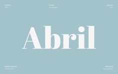 the word abril in white on a blue background