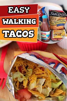 an easy walking tacos recipe is shown in this image