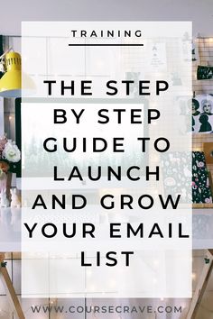 a desk with the text training the step by step guide to launch and grow your email list