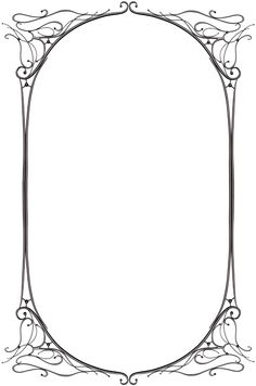 a black and white drawing of an ornate frame