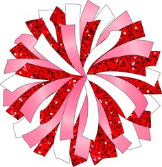 a pink and red glittered bow on top of a white background