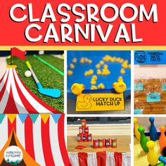 Looking for a fun way to review standards, celebrate student success, or transform your classroom for test prep? This math carnival classroom set has printable decor, station labels, student recording sheets, and tips/ideas for turning your classroom into a carnival of fun!  What's Included? 6 Pages of Tips and Suggestions 5 Pages of Banners & Pennant Flags 10 Pages of Printable Decor  Carnival Bulletin Board Letters (Color & BW)  10 Pages of Student Recording Sheets 6 Pages of station l Montessori, Carnival Math Games, Carnival Room Transformation, Middle School Carnival Games, Carnival Bulletin Boards, Diy Carnival Games For Kids, Pbis Incentives, State Fair Theme, Math Carnival