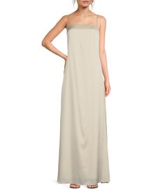 Shop for Le' AL.X Square Neck Low Back Silk Slip Maxi Dress at Dillard's. Visit Dillard's to find clothing, accessories, shoes, cosmetics & more. The Style of Your Life. Spring Slip Dress With Straight Neckline And Lining, Slip Dress With Adjustable Straps And Straight Neckline, Slip Maxi Dress, Engagement Party Dresses, Contemporary Dresses, Column Gown, Daytime Dresses, Silk Slip, Maxi Dresses Casual