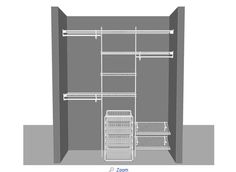 the closet is shown with shelves and shelving