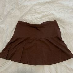 Brown Skirt - Nwt Fitted Brown Lined Tennis Skirt, Fitted Brown Tennis Skirt, Casual Solid Lined Swim Skirt, Brown Pleated Tennis Skirt, Casual Solid Swim Skirt With Lining, Casual Brown Tennis Skirt For Summer, Casual Brown Summer Tennis Skirt, Brown Stretch Casual Mini Skirt, Brown Stretch Mini Skirt With Lining