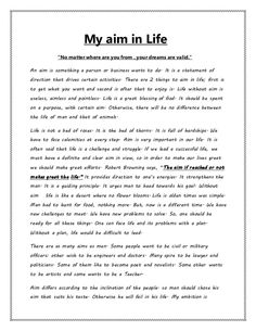 a page from the book my aim in life