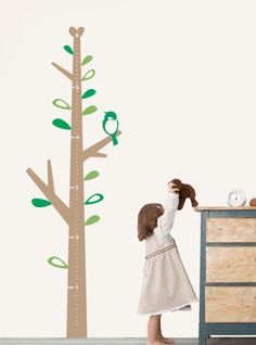 This is a necessity for every child's room. This is not just any cute tree, it has measurements to keep track of your child's growth! Size:Overall size (approx): 30.5"w x 74.5"h What's Included:Tree Leaves BirdChoosing Colors:Select a predesigned color scheme A, B, or C; or for any other color just choose Color: Other and in the Other Color Selection Box, please enter the colors that you'd like from the color chart.[Choosing Colors]> Color A (Growth Chart Tree): Choose 1 color> Color B (Set of L Baby Nursery Wall Decals, Kids Growth Chart, Tree Growth, Height Chart, Tree Wall Decal, Salou, Vinyl Wall Stickers, Growth Chart, Nursery Wall Decals