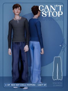 two people standing next to each other in front of a blue background with the words can't stop