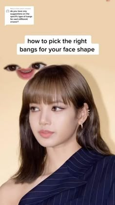 Lisa Face Shape, How To Know Ur Face Shape, How To Know My Face Shape, What Bangs For Face Shape, Bangs For Oblong Face Shape, Hair Cuts For Circle Face Shape, Bangs Diamond Face Shape, Bangs For Circle Face, Bangs On Long Face