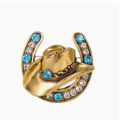 Thanks For Stopping By! While You're Here Please Take A Look At The Other Items In My Shop. Bundle And Save! About This Item: Cowgirl Western Brooch Gold Tone Hat Horseshoe Lucky Turquoise Crystals Thank You For Looking! Condition: New With Tags Turquoise Crystals, Rhinestone Outfit, Light Blue Dress Shirt, Hat Brooch, Chapeau Cowboy, Western Hat, Turquoise Crystal, Wedding Brooch, Cowgirl Western