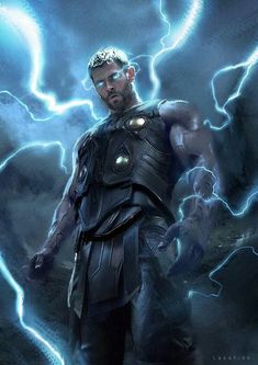 a man standing in front of lightning with his hands on his hips