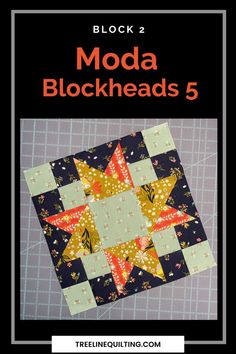 the book cover for moda blockheads 5, with an image of a star on