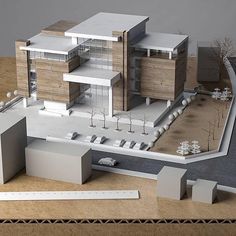 an architectural model of a modern house