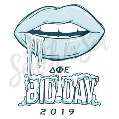 a drawing of a woman's lips with the words booday on it