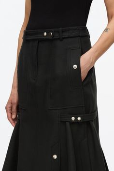 Godet Utility Skirt – 3.1 Phillip Lim Godet Skirt, Womens Pants Design, Utility Skirt, Dress Guide, Perfect Pant, Cargo Style, Denim Shoes, Style Skirt, Pants Design