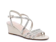 a women's wedged sandal with straps