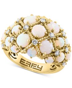 in stock Effy Rings, Gold Sign, Brilliant Diamond, Cluster Ring, Lattice, Jewelry Watches, Opal, Fine Jewelry, In Store