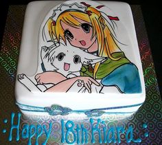 Birthday Manga cakes | Anime Cake Birthday Anime, Tin Flowers, Bunny Cake, Dream Cake, Alice In Wonderland Party, Wonderland Party, Baking Ideas