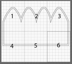 a paper crown is shown with numbers on the front and side, as well as four smaller