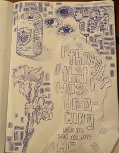 an open notebook with drawings and words on the pages that say i know what you are doing