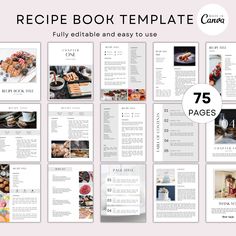 the recipe book template can be used for any type of presentation