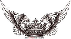 an eagle and crown tattoo design