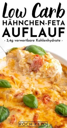 the cover of low carb hahnchen - feta auflauf