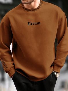 Drop Shoulder Sweatshirt, Dropped Shoulder Sweatshirt, Loose Tops, Clothing Styles, Winter Casual, Long Sleeve Pullover, Letter Print