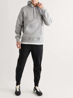 Shop NIKE Sportswear Tapered Logo-Print Cotton-Blend Tech-Fleece Sweatpants, Explore the latest in-season NIKE collection today on MR PORTER Nike Collection, Sweatpants Nike, Tapered Sweatpants, Tech Fleece Hoodie, Sweatpants For Men, Black Sportswear, Nike Fleece, Club Logo, Hoodie For Men