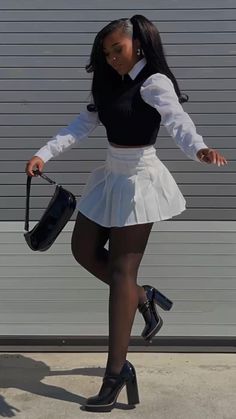 White Skirt, Mode Inspo, Look Vintage, Cute Simple Outfits, Teenage Fashion Outfits, Fall Fashion Outfits, Girly Outfits