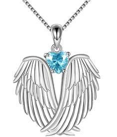 PRICES MAY VARY. 💖♥ Design : Angel wing jewelry has gained popularity for it's beautiful symbolic meaning of love, spirituality, and protection. Wear this pendant as a reminder of someone you love is your guardian angel, or give this beautiful pendant necklace to a special friend or a relative shows that you will be always take care of them. 💖♥ Material :100% 925 sterling silver angel necklace inlaid with with sparkle cubic zirconia. Lead-Free & Nickel-Free, Hypoallergenic and Safety for sensi Silver Angelic Jewelry For Gift, Angelic Silver Jewelry For Gift, Wing-shaped Jewelry For Valentine's Day Gift, Valentine's Day Gift Jewelry Wing-shaped, Valentine's Day Wing-shaped Jewelry Gift, Angelic Sterling Silver Jewelry For Gifts, Silver Wing-shaped Necklace For Valentine's Day, Wing-shaped Necklace For Valentine's Day Gift, Personalized Wing-inspired Jewelry Gift