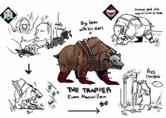 an animal with some writing on it's back and the words, ` the trapper '