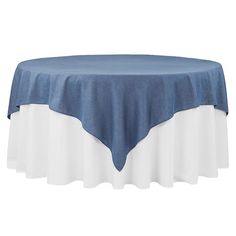 Faux Denim Table Overlay Topper/Tablecloth 85x85 Square - Dark Blue - CV Linens Diamond And Denim Party Ideas Table Decorations, Denim Baby Shower, Fellowship Ideas, Diamonds And Denim Party, Denim And Pearls, Diamond Theme, Nikki Baby, Denim Wedding, Frozen Party Decorations