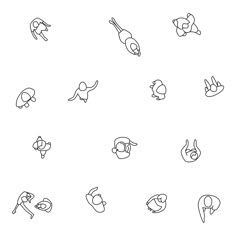 the outline icons for different types of animals