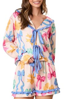 PRICES MAY VARY. ❀ Material: Cute floral 2 piece lounge set, silk pj set, y2k nightwear, made of soft, breathable, lightweight polyester fabric, makes you sleep and leisure very comfortable. ❀ Design: Trendy cartoon sleepwear, kawaii pjs, teen pajamas, shorts pajama set, floral print lounge pajamas set, two piece sets for women shorts, cute womens pajamas, champagne pajama set, sweet bow bottles lounge sets, short sleeve shorts pjs. You will Fall in love with dopamine sweet pajamas！ ❀Occasion: Y Cool Pjs For Women, Cute Women Pajamas, Pj Party Grown Up, Teen Pajamas, Kawaii Pjs, Shorts Pjs, Pajamas Vintage, Silk Pj Set, Pajamas Shorts