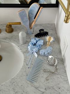 Blue Barbie Aesthetic, Matilda Djerf Room, Bathroom Sink Aesthetic, Blue Princess Aesthetic, Astrid Leong, Rhode Aesthetic, Blue Skincare, Costal Granddaughter, Djerf Avenue