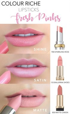 Loreal Ballerina Shoes Lipstick, Violet Lipstick, Matte Make Up, Lip Shades, Lipstick For Fair Skin, Sparkling Rose, Best Lipsticks, Lips Shades