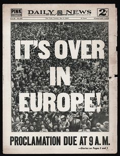 an old newspaper with the words it's over in europe and people on it