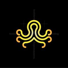 gold octopus logo Octopus Logo Design, Squid Logo, Jellyfish Logo, Octopus Logo, Geometric Pattern Art, Business Website Design, Sigil Magic, The Octopus